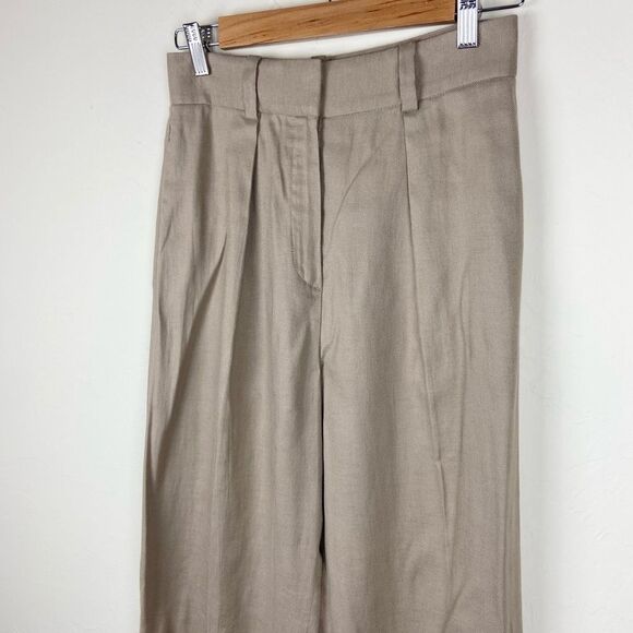 Massimo Dutti Wide-Leg Trousers - Tan - Picture 3 of 8